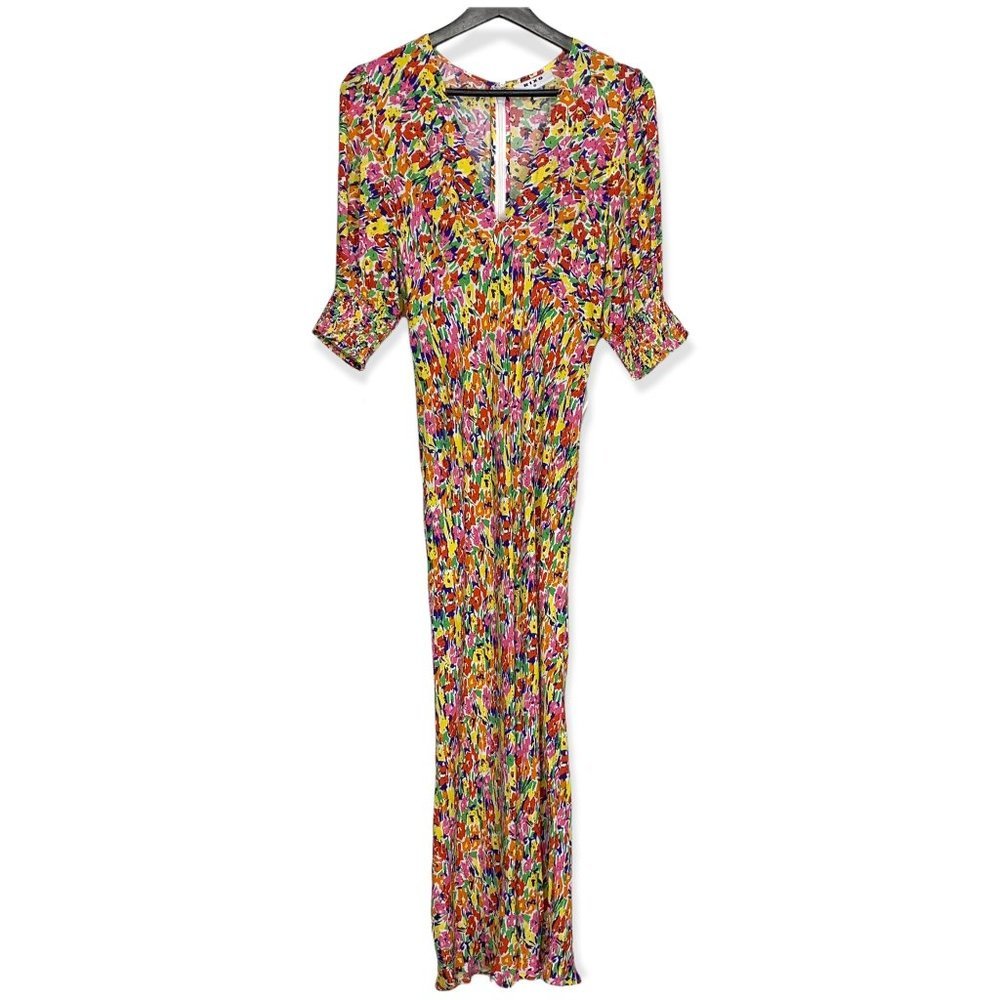 Rixo x Target Ruched Bust Nipped Waist Floral Dress Size 0